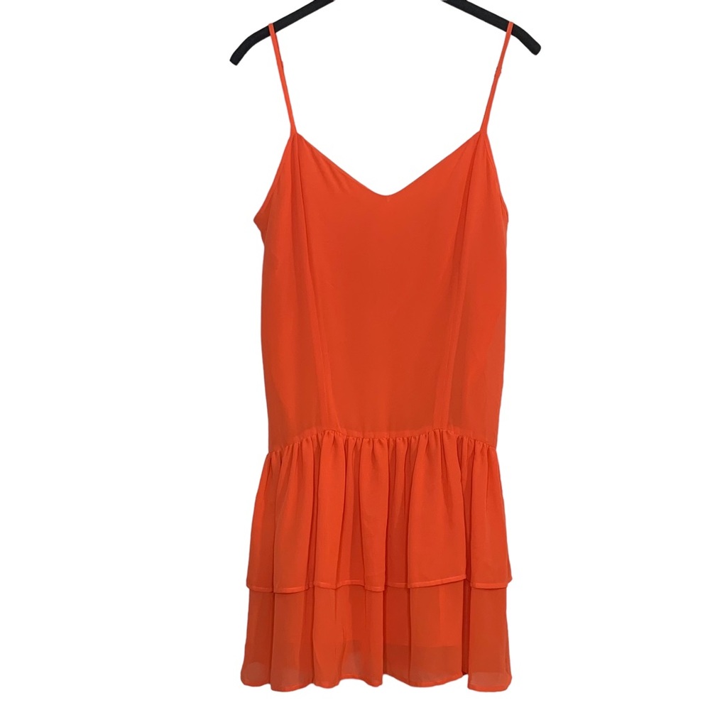 BCBGeneration V Neck Double Ruffle Mini Dress Sz S - Picture 3 of 10